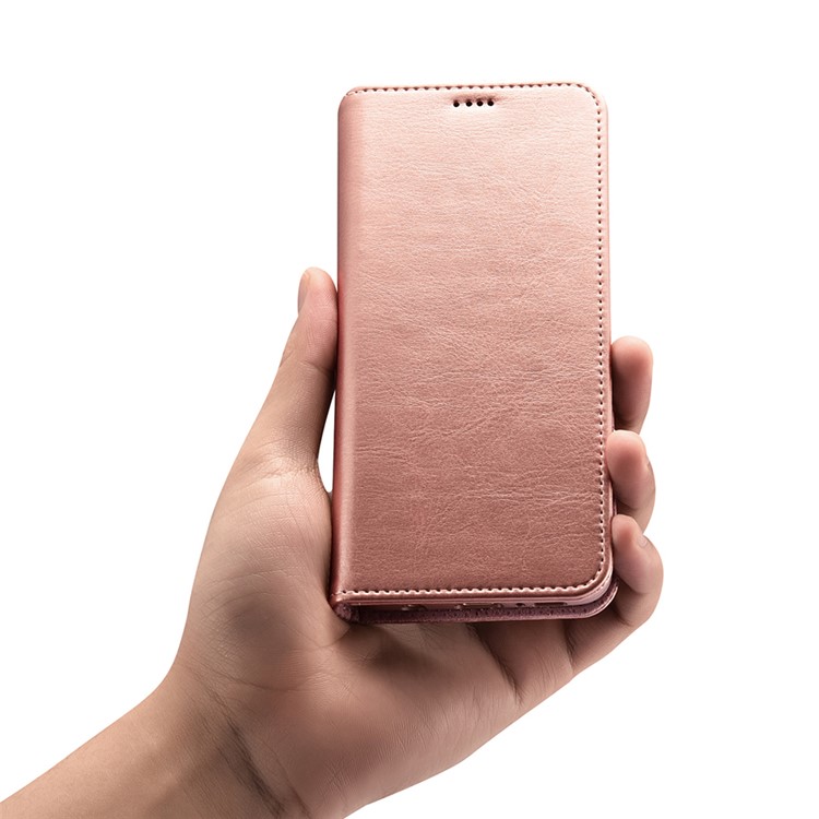 XOOMZ Crazy Horse Texture Leather Wallet Folio Flip Case for Samsung Galaxy S9 SM-G960 - Rose Gold-8