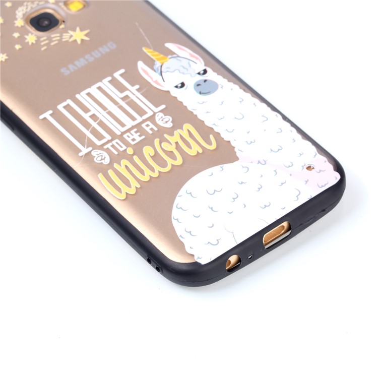 Rubberized Embossed TPU + PC Hybrid Case for Samsung Galaxy A5 (2017) - Alpaca Unicorn-6