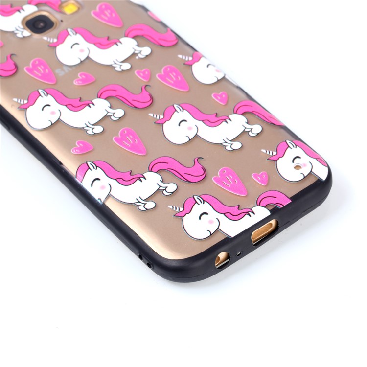 Rubberized Embossed TPU + PC Hybrid Cover for Samsung Galaxy A5 (2017) - Adorable Unicorns-4