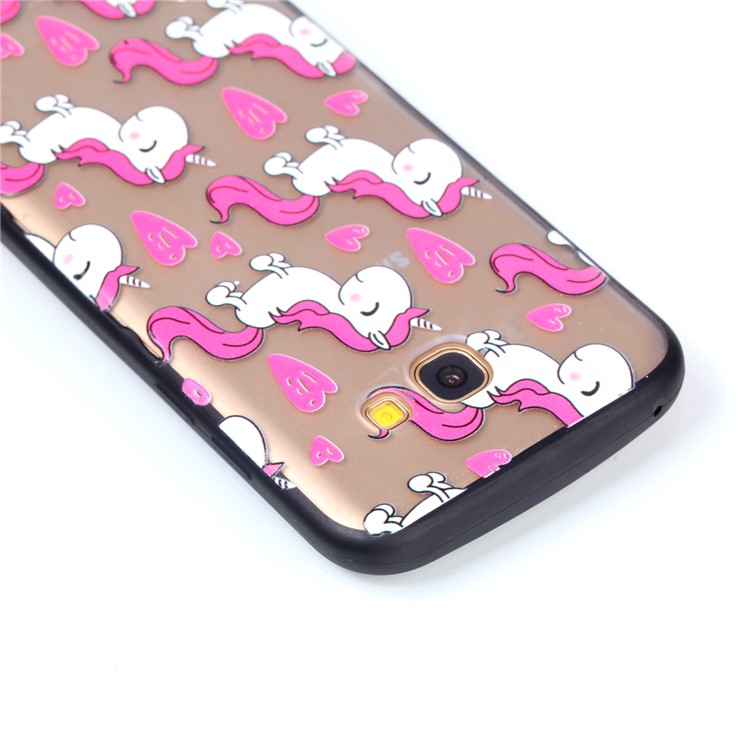 Rubberized Embossed TPU + PC Hybrid Cover for Samsung Galaxy A5 (2017) - Adorable Unicorns-5