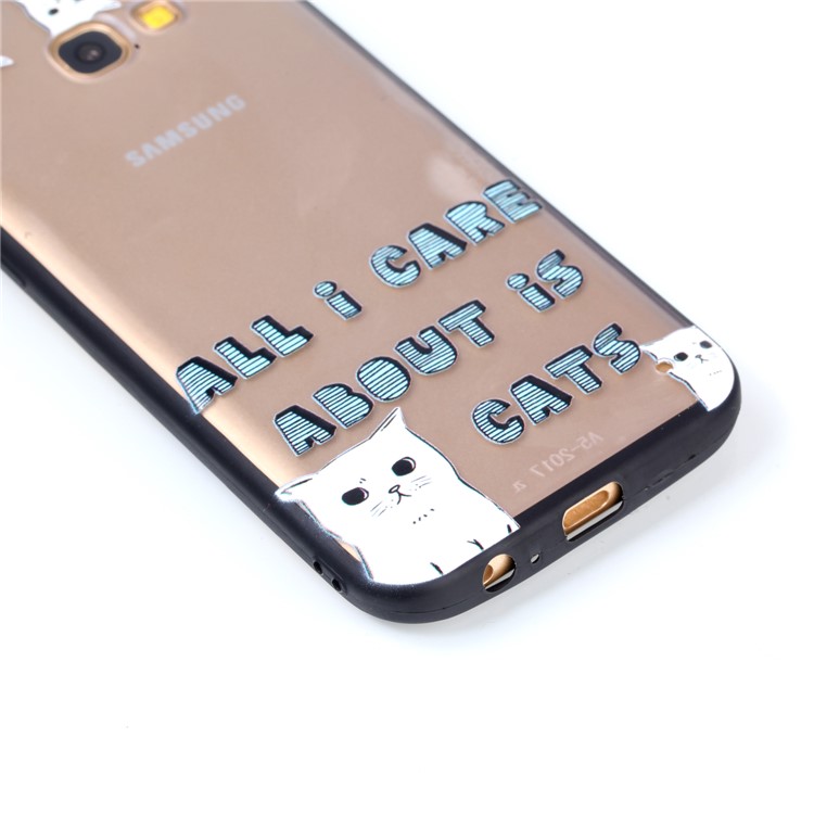 Rubberized Embossed TPU + PC Hybrid Shell for Samsung Galaxy A5 (2017) - Lovely Cats-4