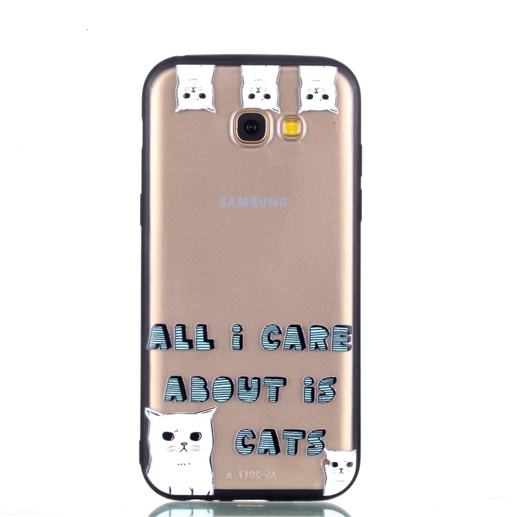 Rubberized Embossed TPU + PC Hybrid Shell for Samsung Galaxy A5 (2017) - Lovely Cats-6