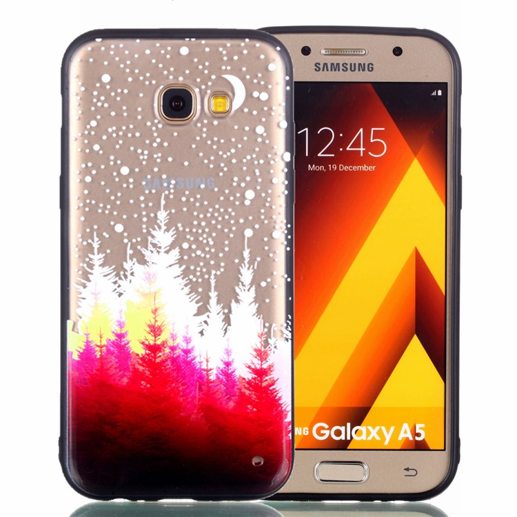 Rubberized Embossed TPU + PC Hybrid Back Phone Case for Samsung Galaxy A5 (2017) - Forests-2