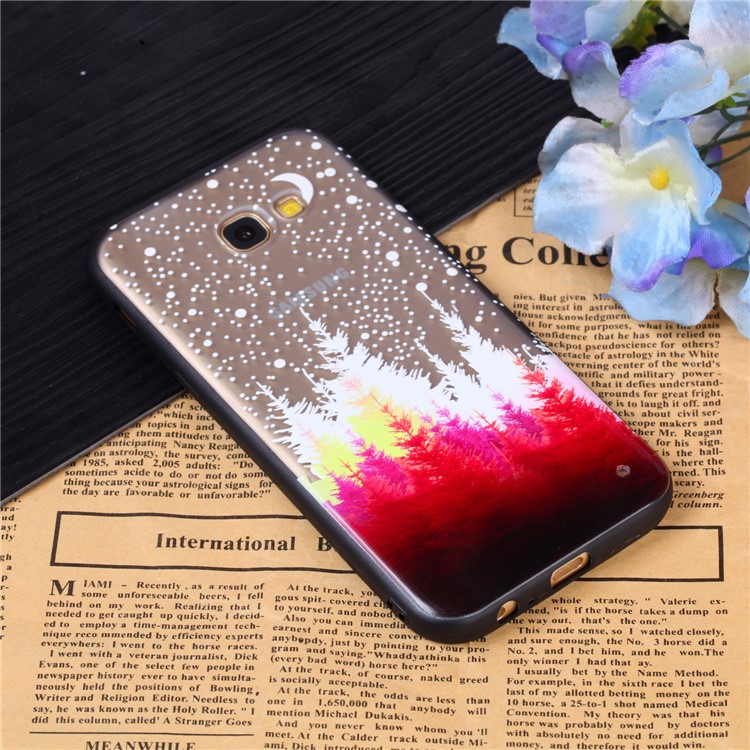 Rubberized Embossed TPU + PC Hybrid Back Phone Case for Samsung Galaxy A5 (2017) - Forests-3