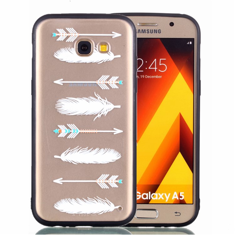Rubberized Embossed TPU + PC Hybrid Protection Back Phone Shell for Samsung Galaxy A5 (2017) - Arrow and Feather-2