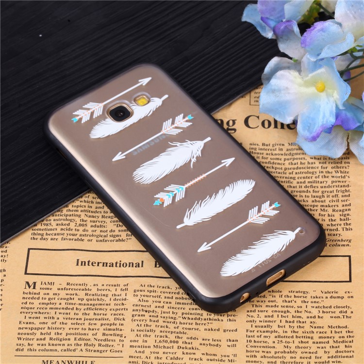 Rubberized Embossed TPU + PC Hybrid Protection Back Phone Shell for Samsung Galaxy A5 (2017) - Arrow and Feather-3