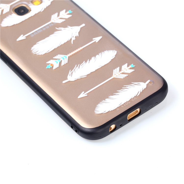 Rubberized Embossed TPU + PC Hybrid Protection Back Phone Shell for Samsung Galaxy A5 (2017) - Arrow and Feather-4