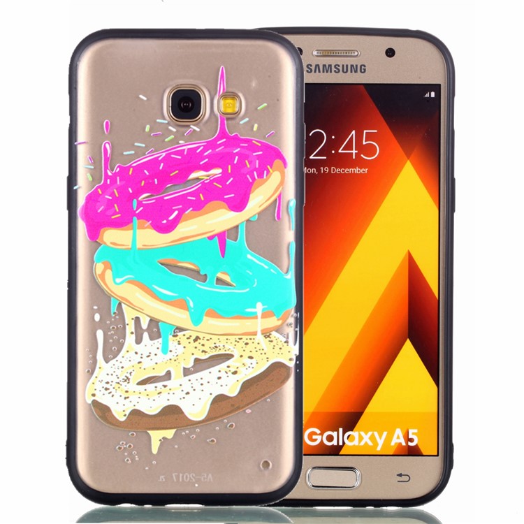 Rubberized Embossed TPU + PC Hybrid Mobile Phone Case Cover for Samsung Galaxy A5 (2017) - Donuts-2