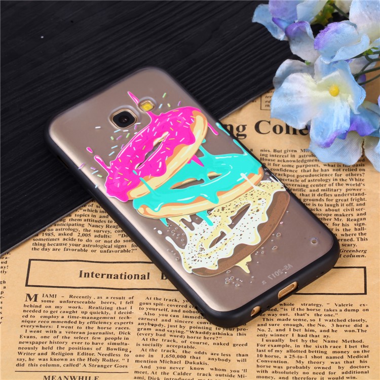 Rubberized Embossed TPU + PC Hybrid Mobile Phone Case Cover for Samsung Galaxy A5 (2017) - Donuts-3