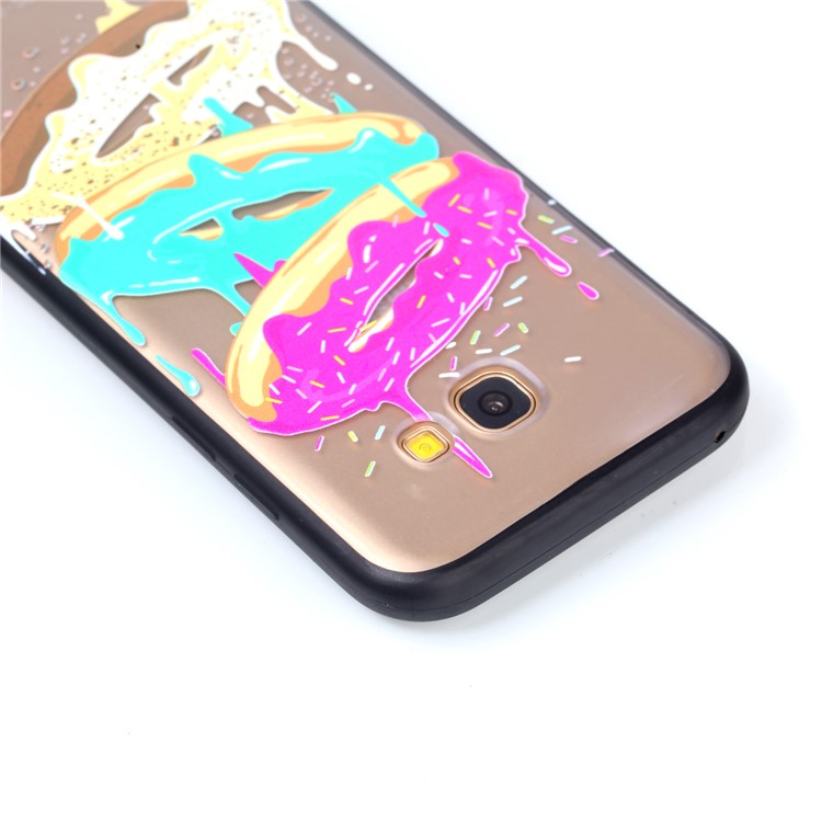 Rubberized Embossed TPU + PC Hybrid Mobile Phone Case Cover for Samsung Galaxy A5 (2017) - Donuts-5