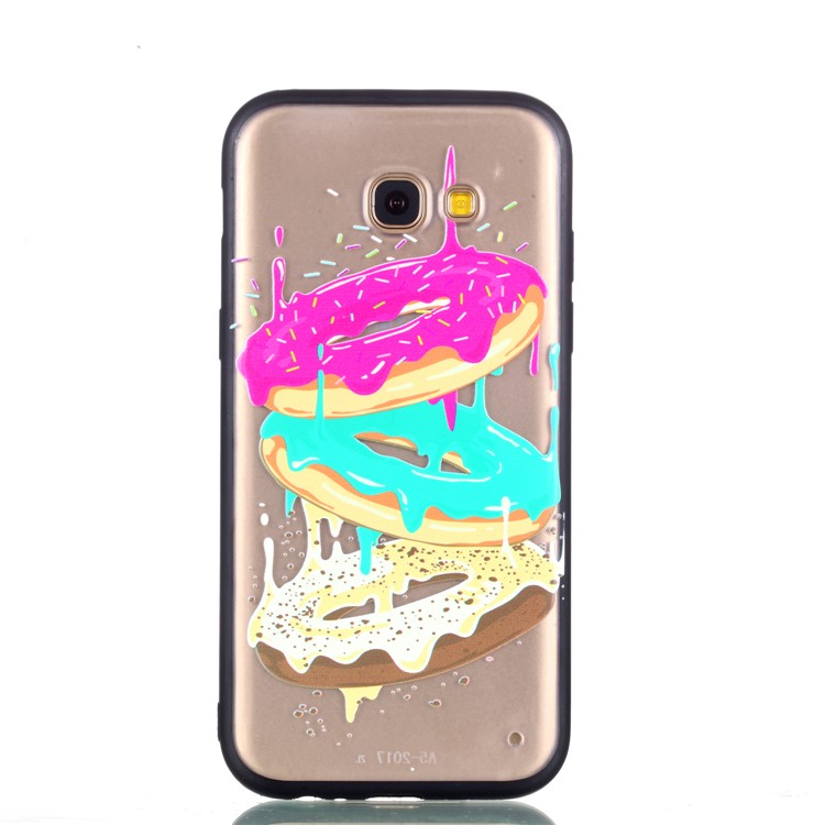 Rubberized Embossed TPU + PC Hybrid Mobile Phone Case Cover for Samsung Galaxy A5 (2017) - Donuts-6