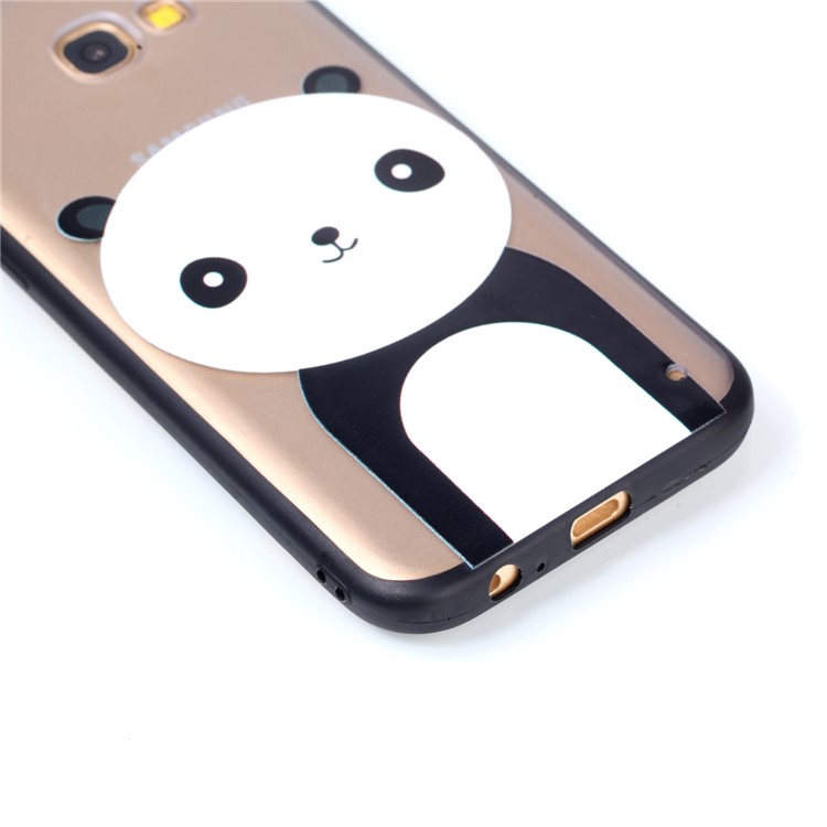 Rubberized Embossed TPU + PC Hybrid Cell Phone Cover Shell for Samsung Galaxy A5 (2017) - Panda-4