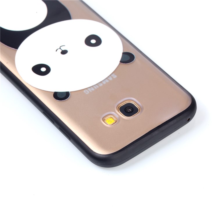 Rubberized Embossed TPU + PC Hybrid Cell Phone Cover Shell for Samsung Galaxy A5 (2017) - Panda-5