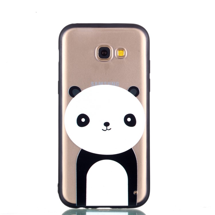 Rubberized Embossed TPU + PC Hybrid Cell Phone Cover Shell for Samsung Galaxy A5 (2017) - Panda-6