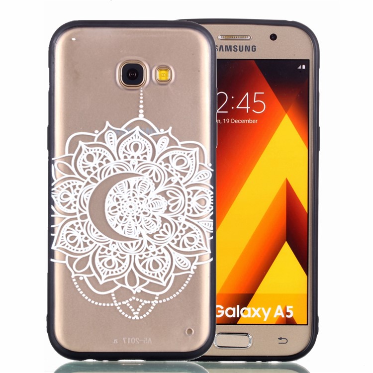 Rubberized Embossed TPU + PC Hybrid Mobile Casing for Samsung Galaxy A5 (2017) - Pretty Flower-2