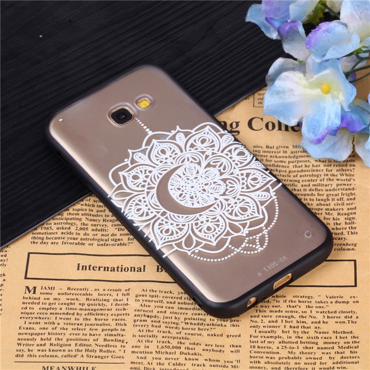 Rubberized Embossed TPU + PC Hybrid Mobile Casing for Samsung Galaxy A5 (2017) - Pretty Flower-3