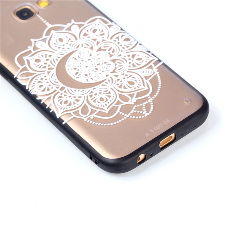 Rubberized Embossed TPU + PC Hybrid Mobile Casing for Samsung Galaxy A5 (2017) - Pretty Flower-4