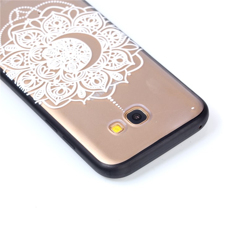 Rubberized Embossed TPU + PC Hybrid Mobile Casing for Samsung Galaxy A5 (2017) - Pretty Flower-5