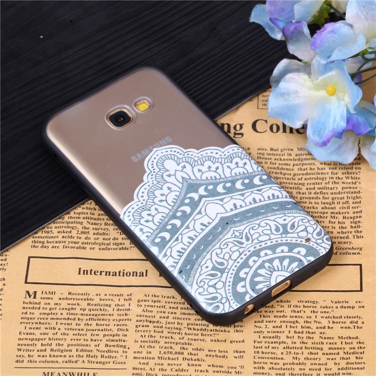 Rubberized Embossed TPU + PC Hybrid Protection Mobile Phone Case Accessory for Samsung Galaxy A5 (2017) - Mandala-3