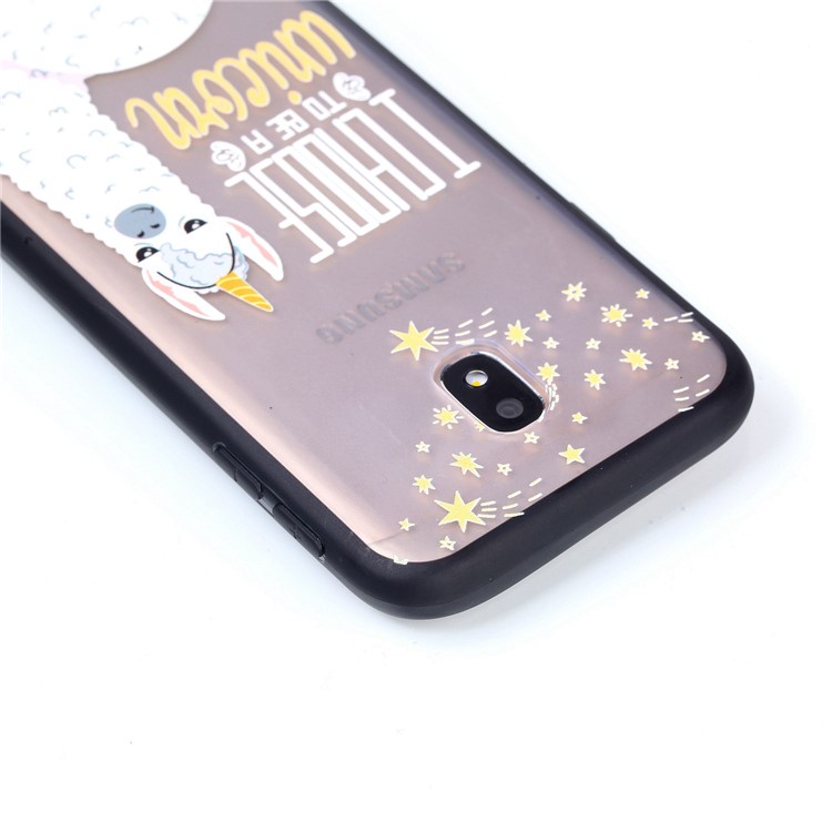 Rubberized Embossed PC + TPU Phone Case for Samsung Galaxy J3 Pro (2017) / J3 (2017) EU Version - Alpaca Unicorn-7