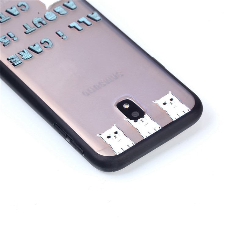 Rubberized Embossed PC + TPU Mobile Cover for Samsung Galaxy J3 Pro (2017) / J3 (2017) EU Version - Lovely Cats-6