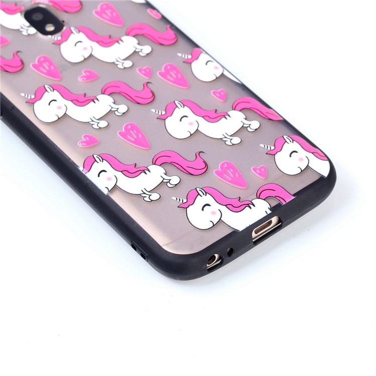 Rubberized Embossed PC + TPU Phone Shell for Samsung Galaxy J3 Pro (2017) / J3 (2017) EU Version - Adorable Unicorns-5