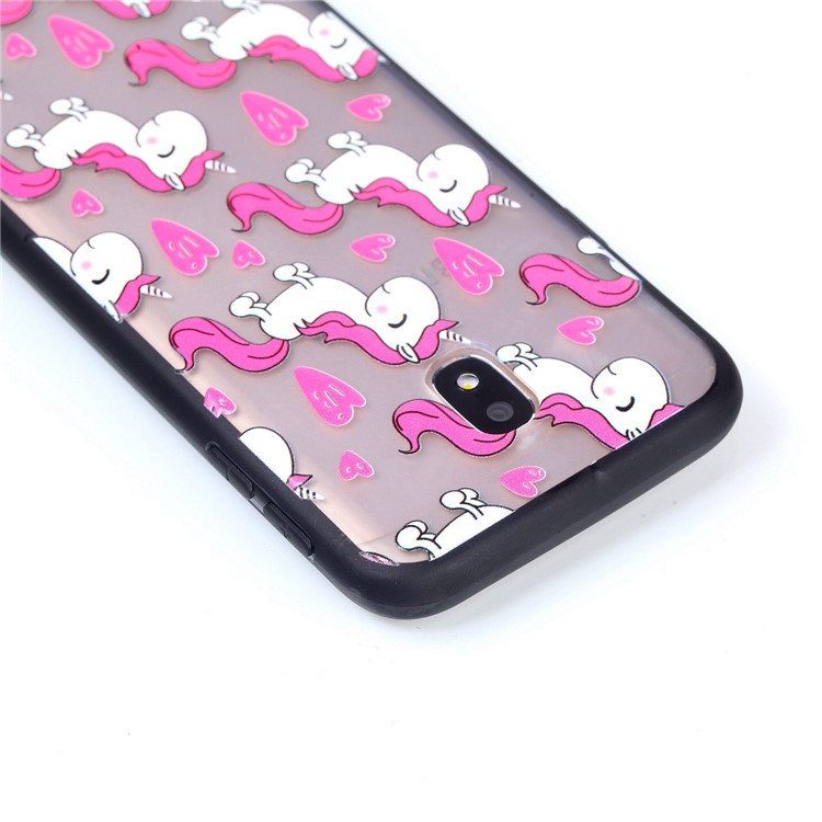 Rubberized Embossed PC + TPU Phone Shell for Samsung Galaxy J3 Pro (2017) / J3 (2017) EU Version - Adorable Unicorns-6