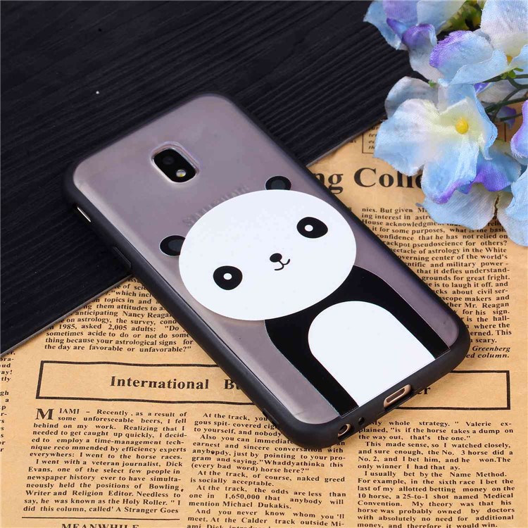 For Samsung Galaxy J3 Pro (2017) / J3 (2017) EU Version Rubberized Embossed PC + TPU Protective Case - Panda-3