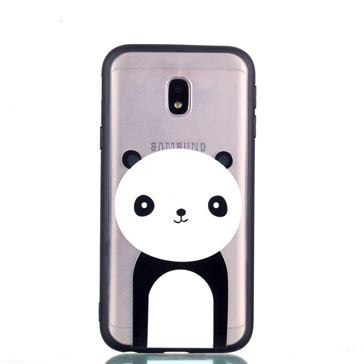 For Samsung Galaxy J3 Pro (2017) / J3 (2017) EU Version Rubberized Embossed PC + TPU Protective Case - Panda-4