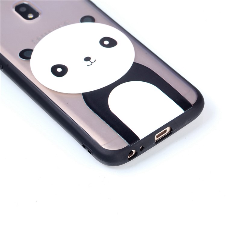 For Samsung Galaxy J3 Pro (2017) / J3 (2017) EU Version Rubberized Embossed PC + TPU Protective Case - Panda-5