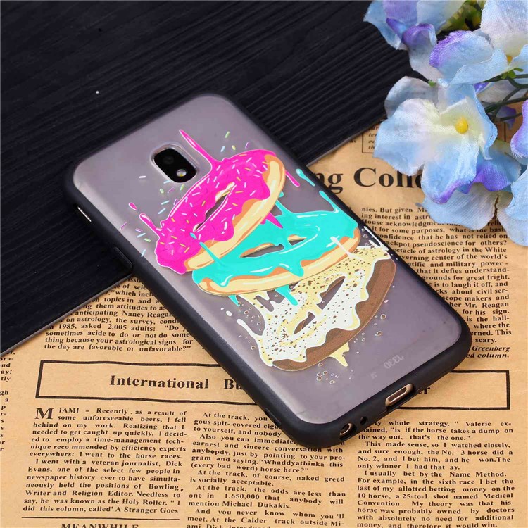 Rubberized Embossed PC + TPU Mobile Case for Samsung Galaxy J3 Pro (2017) / J3 (2017) EU Version - Donuts-3