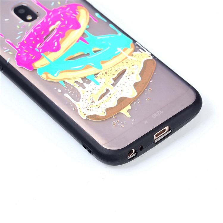 Rubberized Embossed PC + TPU Mobile Case for Samsung Galaxy J3 Pro (2017) / J3 (2017) EU Version - Donuts-5