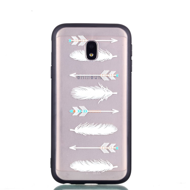 Rubberized Embossed PC + TPU Mobile Casing for Samsung Galaxy J3 Pro (2017) / J3 (2017) EU Version - Arrow and Feather-4