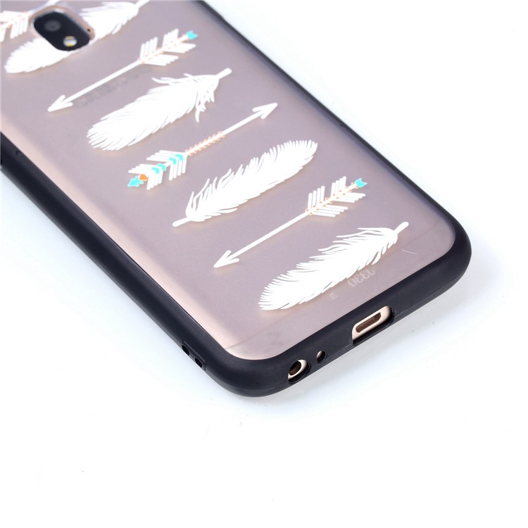 Rubberized Embossed PC + TPU Mobile Casing for Samsung Galaxy J3 Pro (2017) / J3 (2017) EU Version - Arrow and Feather-5