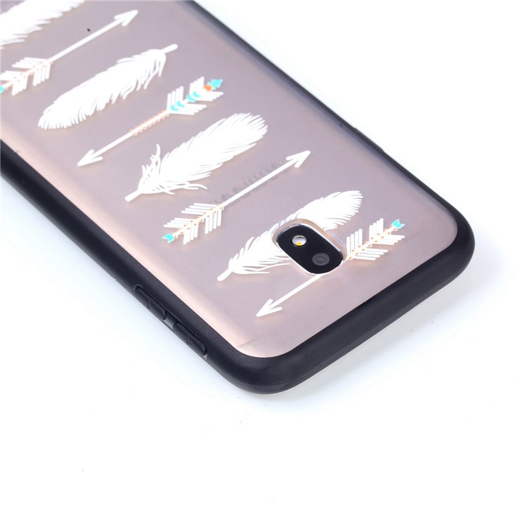 Rubberized Embossed PC + TPU Mobile Casing for Samsung Galaxy J3 Pro (2017) / J3 (2017) EU Version - Arrow and Feather-6
