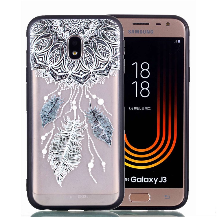 Rubberized Embossed PC + TPU Back Case for Samsung Galaxy J3 Pro (2017) / J3 (2017) EU Version - Dream Catcher-2