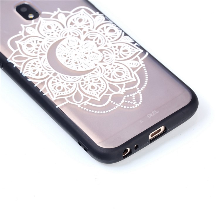 Rubberized Embossed PC + TPU Hybrid Case for Samsung Galaxy J3 Pro (2017) / J3 (2017) EU Version - Pretty Flower-5