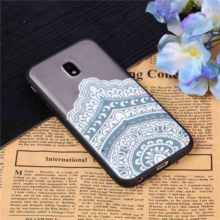 Rubberized PC + TPU Embossed Case for Samsung Galaxy J3 Pro (2017) / J3 (2017) EU Version - Mandala-3