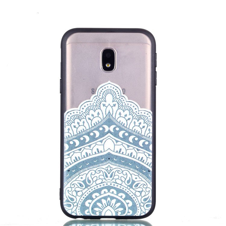 Rubberized PC + TPU Embossed Case for Samsung Galaxy J3 Pro (2017) / J3 (2017) EU Version - Mandala-4