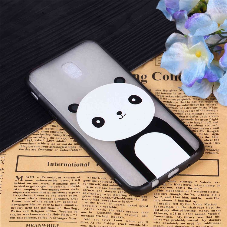 Rubberized Embossed PC TPU Hybrid Lightweight Mobile Phone Case for Samsung Galaxy J5 (2017) / J5 Pro (2017) EU Version - Panda-3