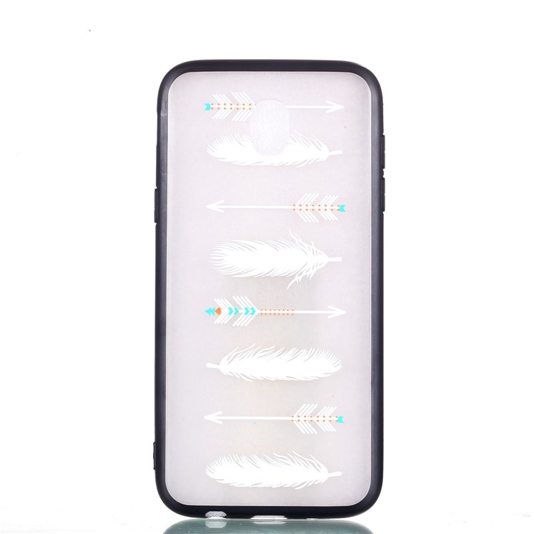 Rubberized Embossed PC TPU Hybrid Thin Back Case for Samsung Galaxy J5 (2017) / J5 Pro (2017) EU Version - White Feather and Arrow-4
