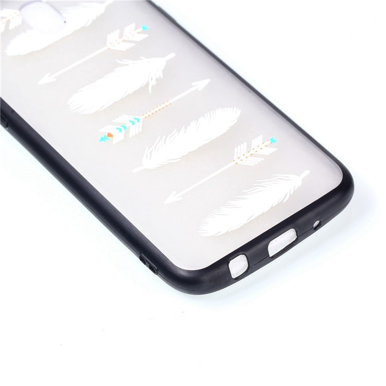 Rubberized Embossed PC TPU Hybrid Thin Back Case for Samsung Galaxy J5 (2017) / J5 Pro (2017) EU Version - White Feather and Arrow-5