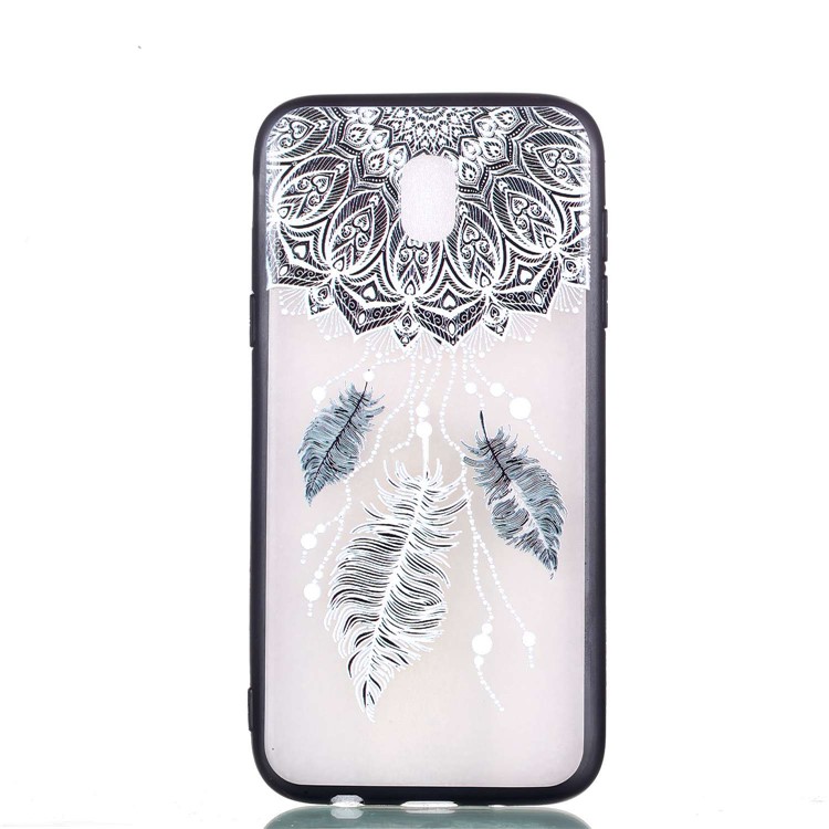Rubberized Embossed PC TPU Hybrid Cellphone Shell for Samsung Galaxy J5 (2017) / J5 Pro (2017) EU Version - Feathers-4