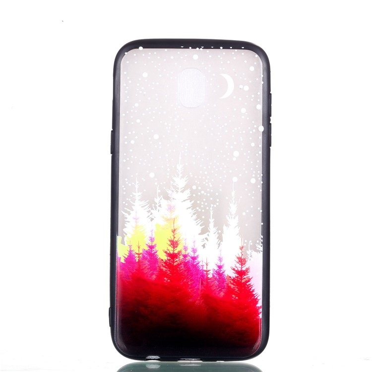 Rubberized Embossed PC + TPU Phone Cover for Samsung Galaxy J7 (2017) EU Version / J7 Pro (2017) - Forests-4