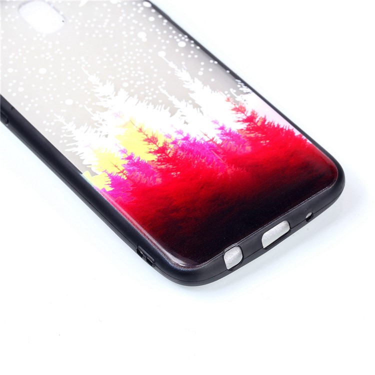 Rubberized Embossed PC + TPU Phone Cover for Samsung Galaxy J7 (2017) EU Version / J7 Pro (2017) - Forests-5