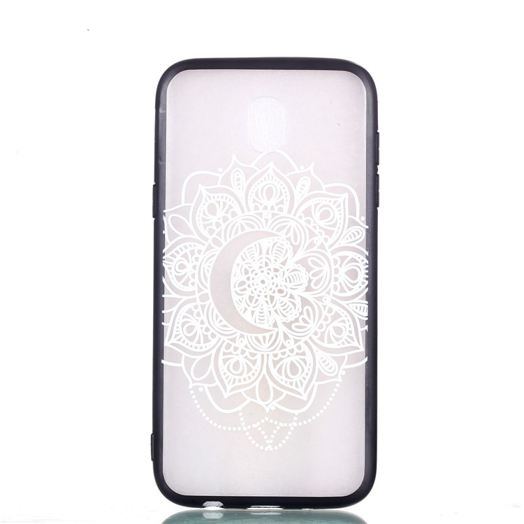 Rubberized Embossed PC + TPU Phone Lightweight Shell Case for Samsung Galaxy J7 (2017) EU Version / J7 Pro (2017) - Pretty Flower-4
