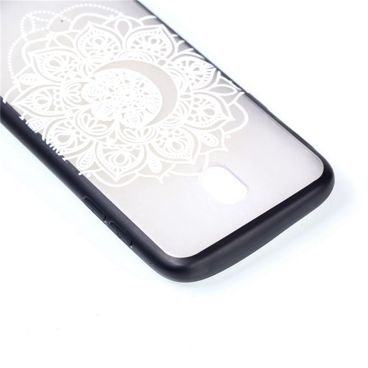 Rubberized Embossed PC + TPU Phone Lightweight Shell Case for Samsung Galaxy J7 (2017) EU Version / J7 Pro (2017) - Pretty Flower-6