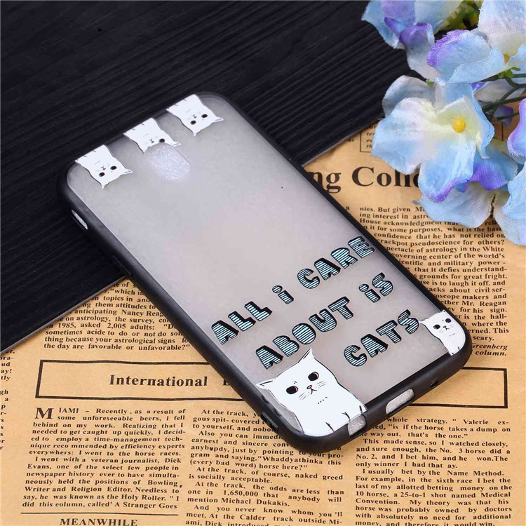 For Samsung Galaxy J7 (2017) EU Version / J7 Pro (2017) Rubberized Embossed PC + TPU Cellphone Cover Shell - Lovely Cats-3