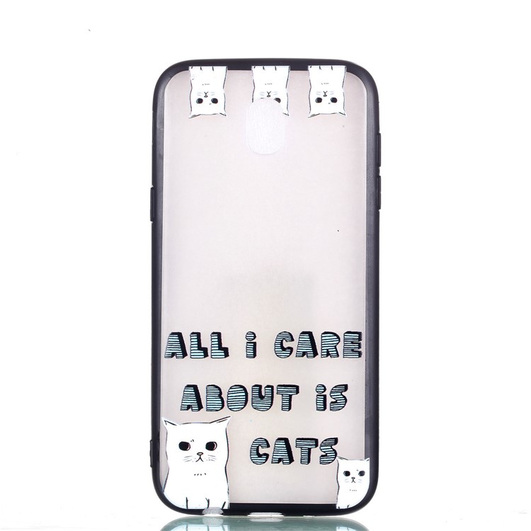 For Samsung Galaxy J7 (2017) EU Version / J7 Pro (2017) Rubberized Embossed PC + TPU Cellphone Cover Shell - Lovely Cats-4
