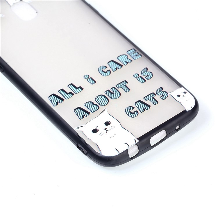 For Samsung Galaxy J7 (2017) EU Version / J7 Pro (2017) Rubberized Embossed PC + TPU Cellphone Cover Shell - Lovely Cats-5